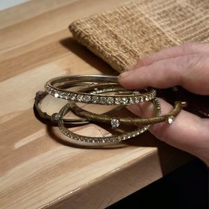 AUTHENTIC VINTAGE Bangle bracelet 4 pc set CZ Boho Bohemian